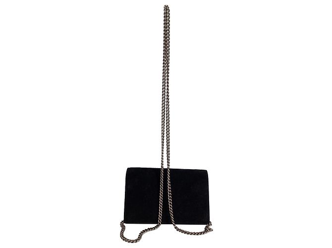 Borsa a Spalla Gucci Mini Dionysus in Pelle Scamosciata Nera Nero - vista 3