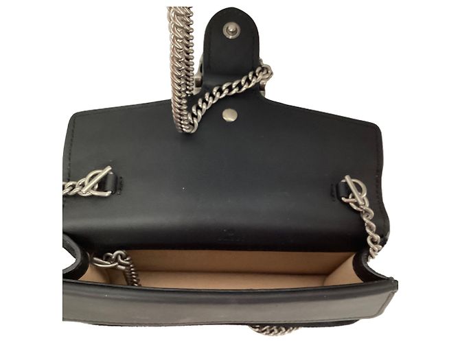 Borsa a Spalla Gucci Mini Dionysus in Pelle Scamosciata Nera Nero - vista 5
