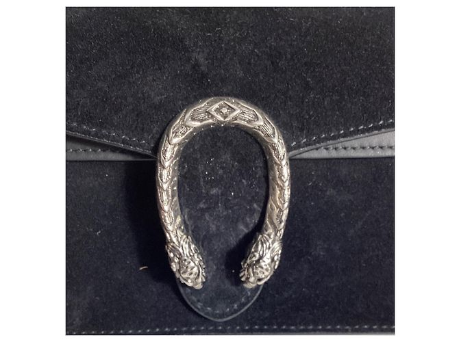 Borsa a Spalla Gucci Mini Dionysus in Pelle Scamosciata Nera Nero - vista 6