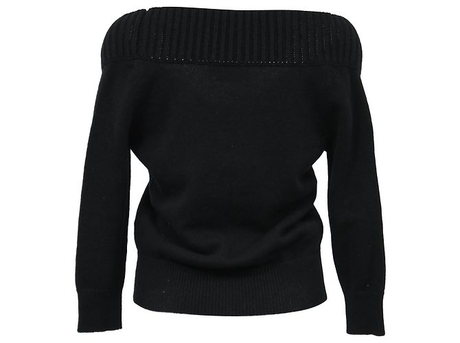 Weit geschnittene V-Ausschnitt-Cardigan von Alexander McQueen aus schwarzer Wolle - Ansicht 3
