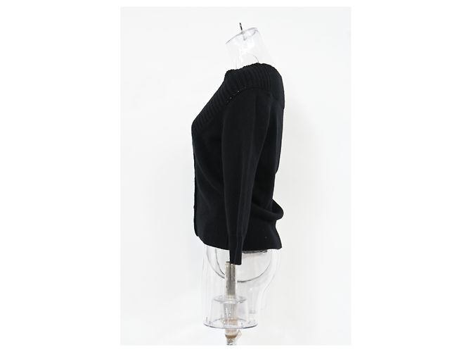 Weit geschnittene V-Ausschnitt-Cardigan von Alexander McQueen aus schwarzer Wolle - Ansicht 7