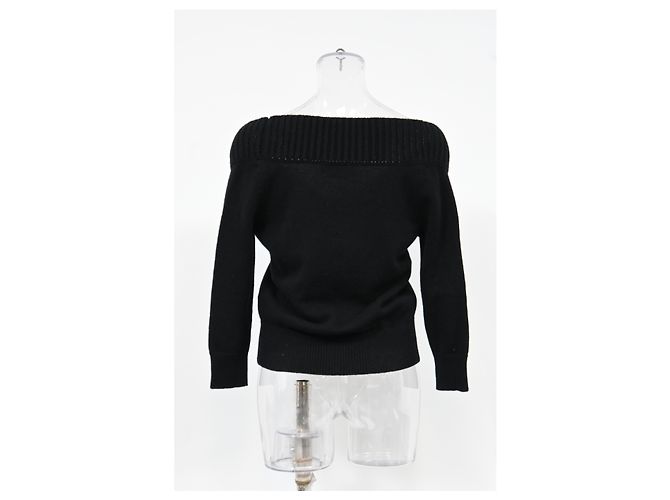 Weit geschnittene V-Ausschnitt-Cardigan von Alexander McQueen aus schwarzer Wolle - Ansicht 8