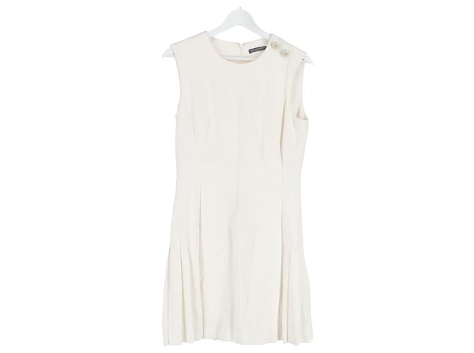 Ärmelloses Mini-Kleid von Alexander McQueen aus cremefarbenem Polyester Weiß Roh - Ansicht 4