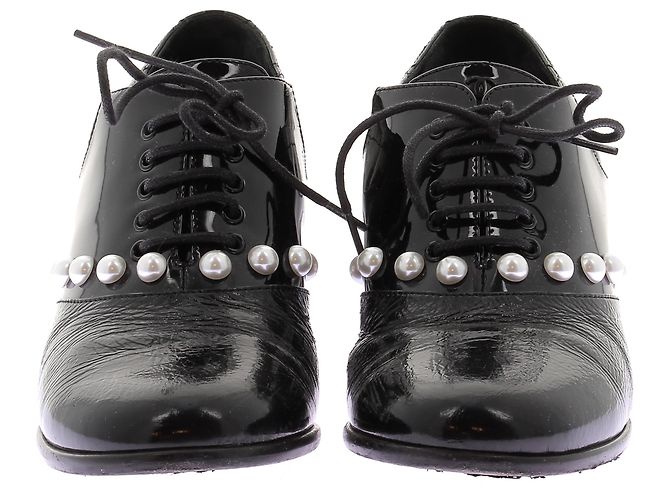 Mules e zoccoli CHANEL T.EU 38 Pelle verniciata Nero - vista 4