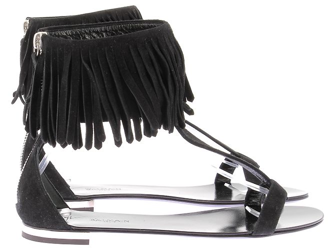 Autre Marque GIUSEPPE ZANOTTI X BALMAIN Sandali T.EU 37 Pelle Nero - vista 2