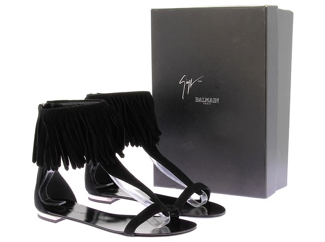 Autre Marque GIUSEPPE ZANOTTI X BALMAIN Sandali T.EU 37 Pelle Nero - vista 9