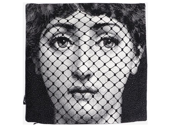 Fornasetti Donna nera e bianca con copertura per cuscino a maschera per gli occhi #2 Nero - vista 2