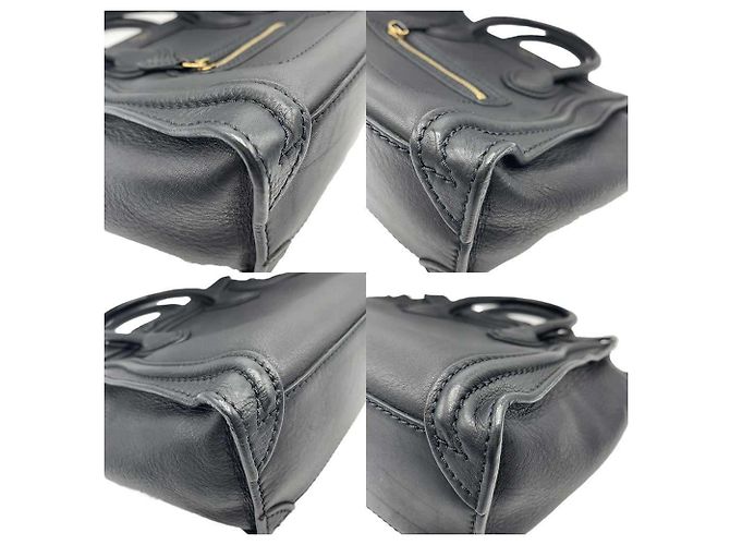 Céline Borsa a mano Celine Luggage Nano Shopper Nero - vista 3
