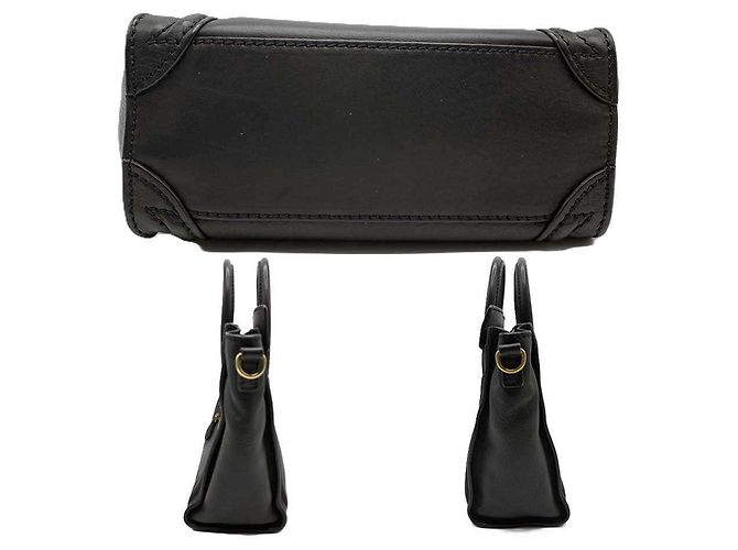 Céline Borsa a mano Celine Luggage Nano Shopper Nero - vista 4