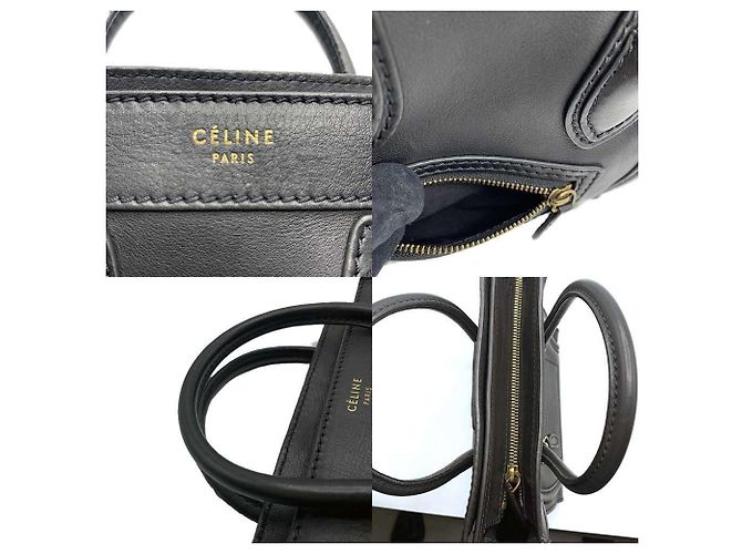 Céline Borsa a mano Celine Luggage Nano Shopper Nero - vista 5