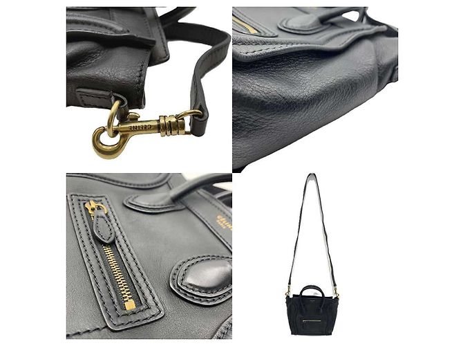 Céline Borsa a mano Celine Luggage Nano Shopper Nero - vista 7
