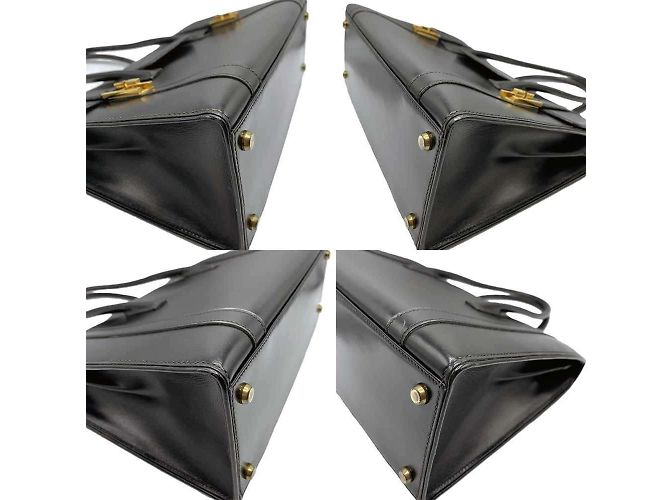 Hermès Hermes Drag 30 Box Scarf Leather Handbag Black - view 3