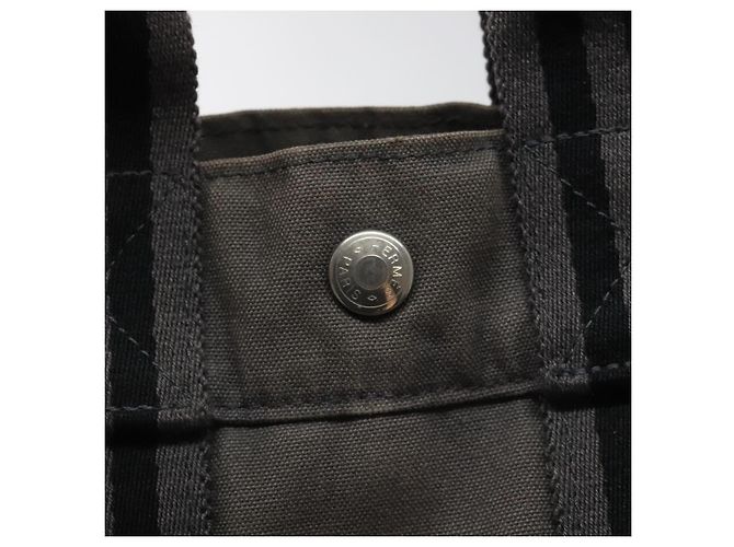 Hermès HERMES Fourre Tout PM Handtasche aus Canvas Grau Auth ti2740 Braun - Ansicht 17