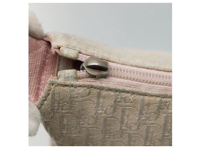 Christian Dior Trotter Canvas Schultertasche Beige Rosa Silber Authentisch mr996 - Ansicht 10