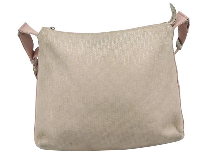 Christian Dior Trotter Canvas Schultertasche Beige Rosa Silber Authentisch mr996 - Ansicht 13