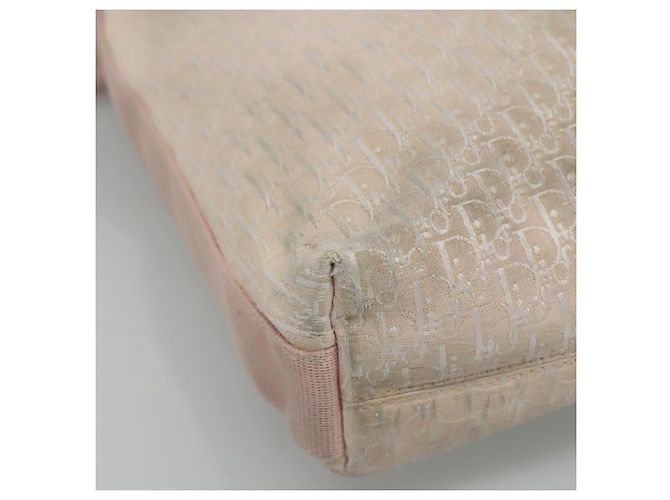 Christian Dior Trotter Canvas Schultertasche Beige Rosa Silber Authentisch mr996 - Ansicht 14