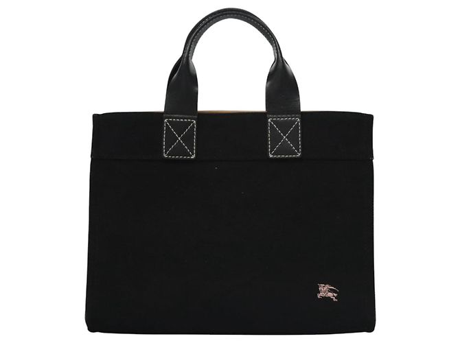 Borsa a mano in tela nera BURBERRY Blue Label Auth ac3538 Nero - vista 13