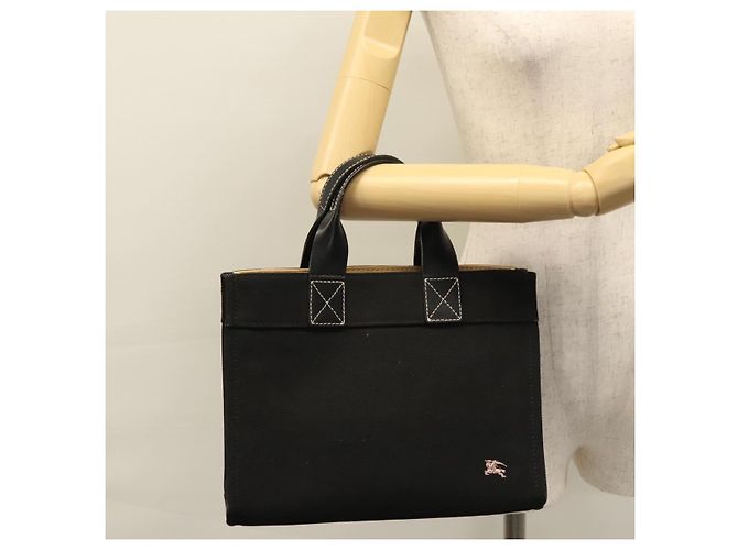 Borsa a mano in tela nera BURBERRY Blue Label Auth ac3538 Nero - vista 21