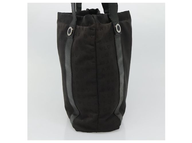 Bulgari Borsa Tote BVLGARI in tela e pelle nera argento autentica hk2061 - vista 3