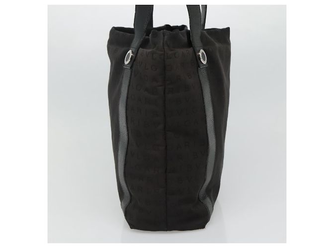Bulgari Borsa Tote BVLGARI in tela e pelle nera argento autentica hk2061 - vista 4