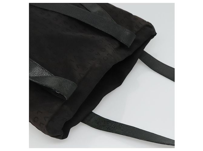 Bulgari Borsa Tote BVLGARI in tela e pelle nera argento autentica hk2061 - vista 6