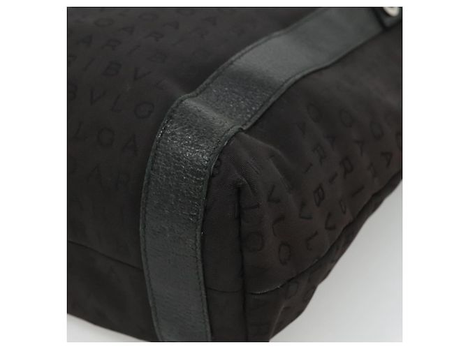 Bulgari Borsa Tote BVLGARI in tela e pelle nera argento autentica hk2061 - vista 9