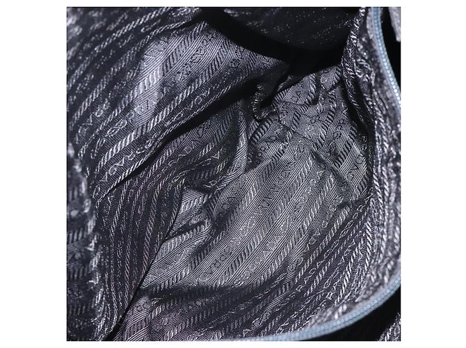 PRADA Borsa Tote Nylon Nera Argento Auth bs21891 Nero - vista 20