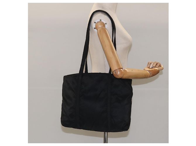 PRADA Borsa Tote Nylon Nera Argento Auth bs21891 Nero - vista 22