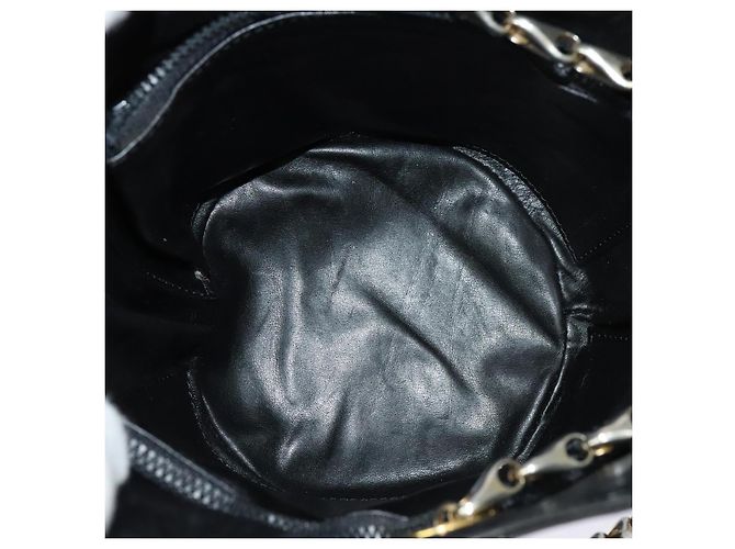 Céline Borsa a spalla CELINE in pelle nera e oro Auth 110823 Nero D'oro - vista 10