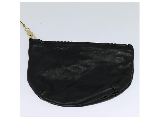 Céline Borsa a spalla CELINE in pelle nera e oro Auth 110823 Nero D'oro - vista 23