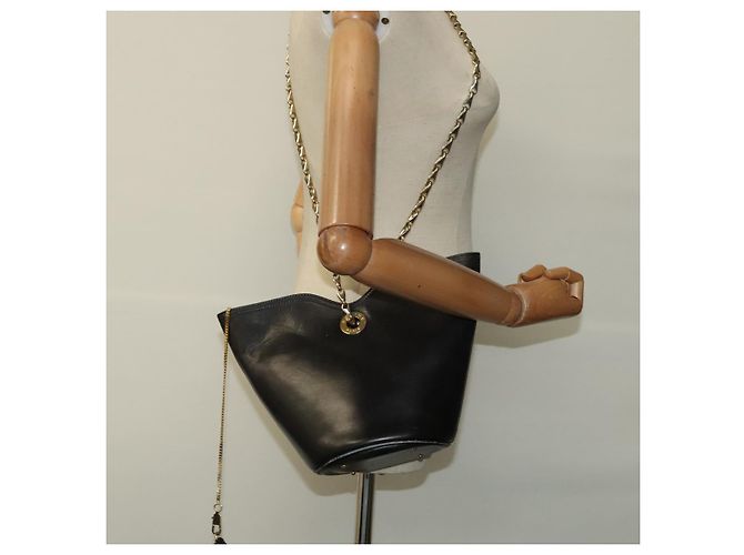 Céline Borsa a spalla CELINE in pelle nera e oro Auth 110823 Nero D'oro - vista 29