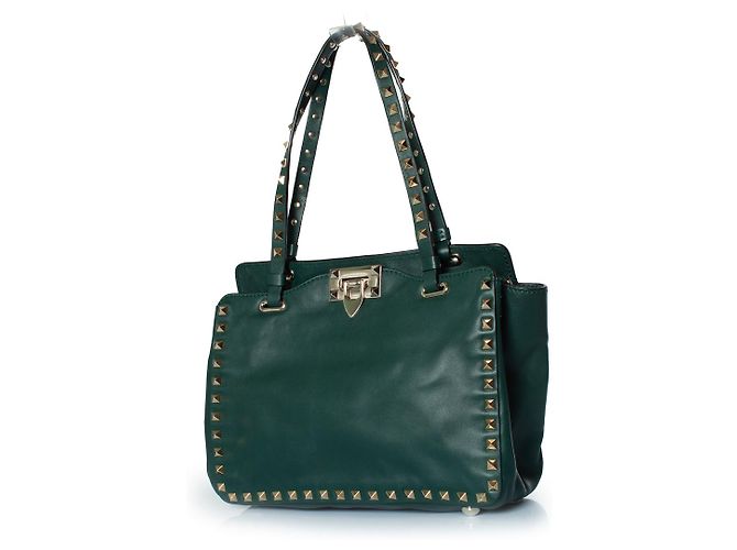 Borsa in pelle Rockstud di Valentino Garavani Verde - vista 3