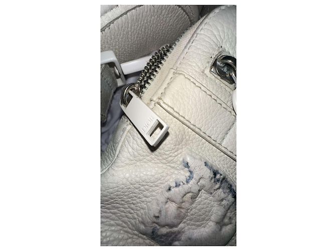 Borsa a tracolla Dior x Daniel Arsham in pelle Eggshell Bianco sporco - vista 15