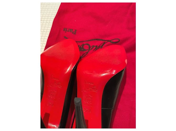 Bianca Christian Louboutin Decollete 868 Nero jazz taglia 37,5 Rosso - vista 5