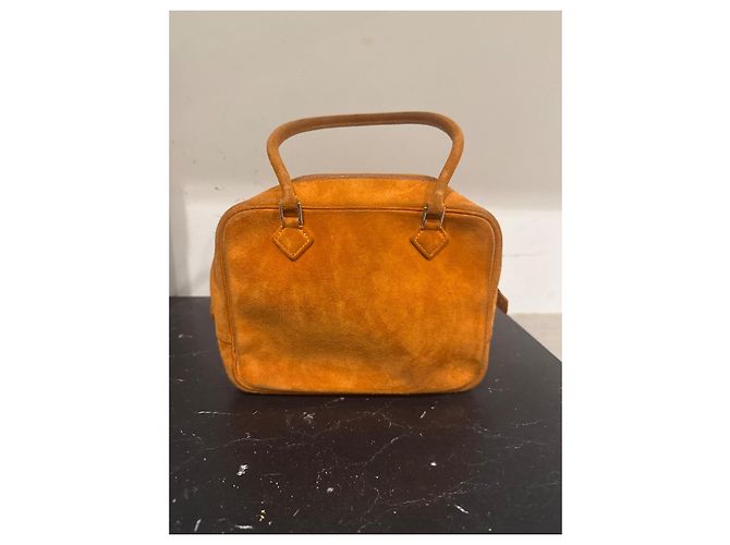 Borsa Hermès Piccola Plume Arancione Camoscio - vista 2