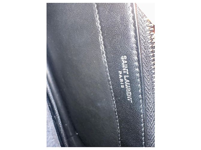 Kate Monogramme Borsa Saint Laurent in pelle color argento - vista 7