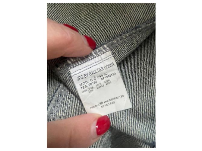 Jean Paul Gaultier Corsé Bustier de Algodón Azul Marino - vista 11