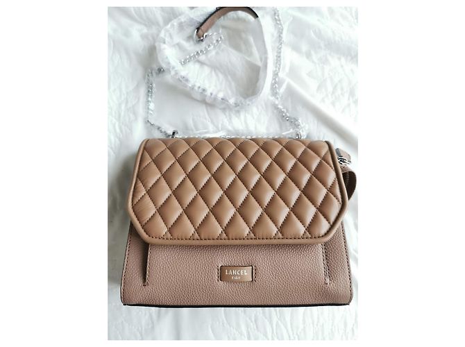 Borsa Lancel Ninon Marrone in Pelle M Silver hardware - vista 14