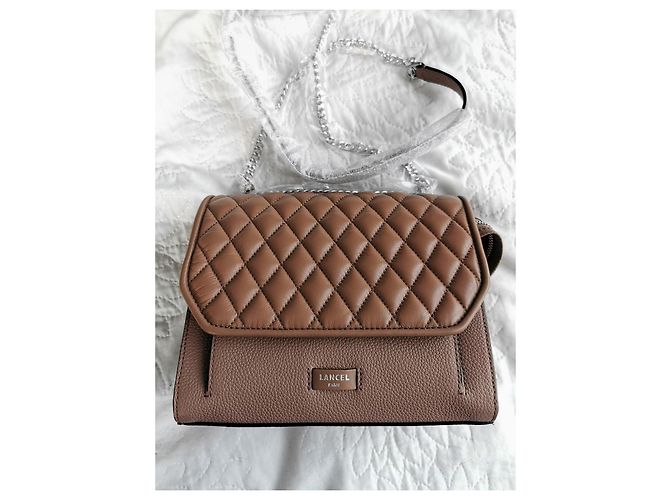 Borsa Lancel Ninon Marrone in Pelle M Silver hardware - vista 19