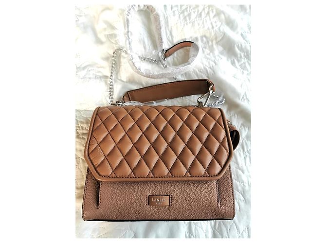 Borsa Lancel Ninon Marrone in Pelle M Silver hardware - vista 20
