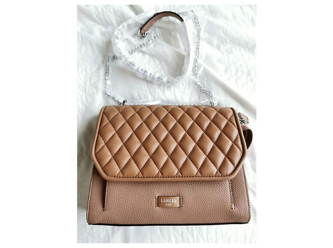 Borsa Lancel Ninon Marrone in Pelle M Silver hardware - vista 3