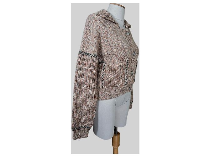 Henrik Vibskov Stitch Strickjacke Wolle Braun Mehrfarben - Ansicht 2
