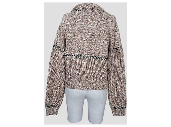 Henrik Vibskov Stitch Strickjacke Wolle Braun Mehrfarben - Ansicht 4