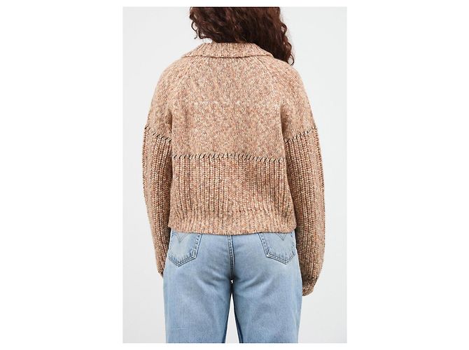 Henrik Vibskov Stitch Strickjacke Wolle Braun Mehrfarben - Ansicht 7