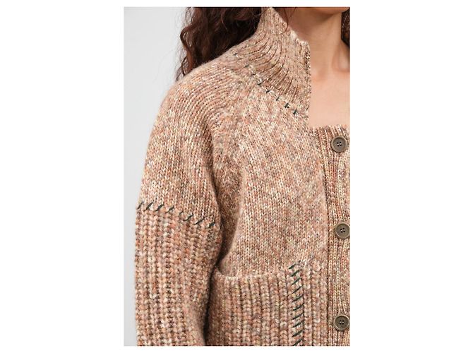 Henrik Vibskov Stitch Strickjacke Wolle Braun Mehrfarben - Ansicht 8