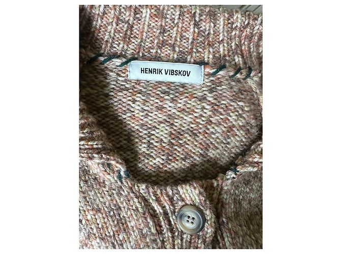 Henrik Vibskov Stitch Strickjacke Wolle Braun Mehrfarben - Ansicht 9