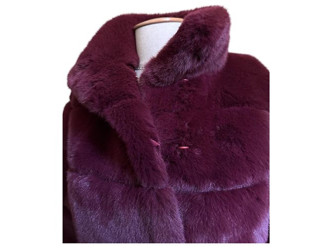 Diane Von Furstenberg Abrigo corto de piel sintética burdeos - vista 3