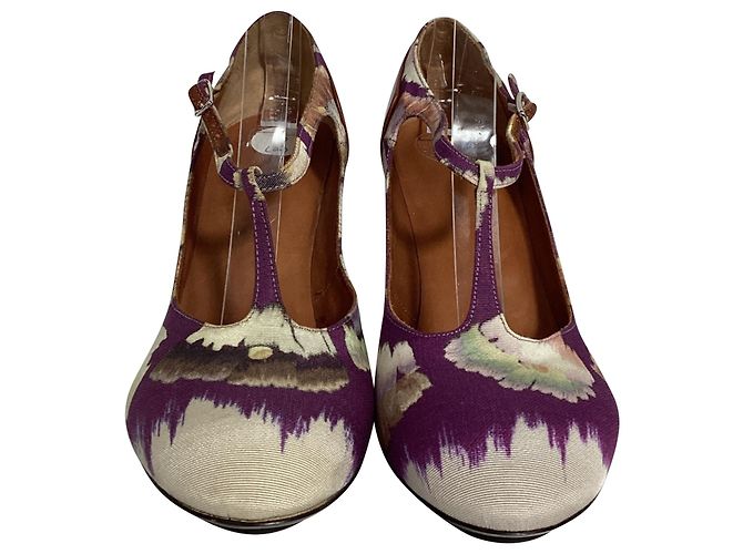 Décolleté con stampa floreale Dries Van Noten in cotone viola - vista 2