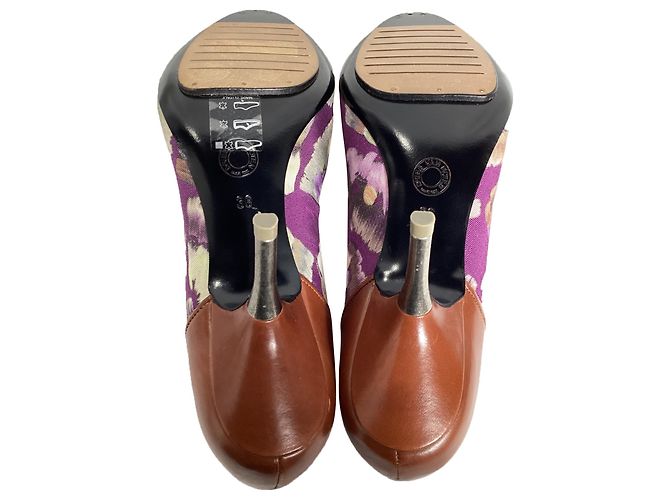 Décolleté con stampa floreale Dries Van Noten in cotone viola - vista 6