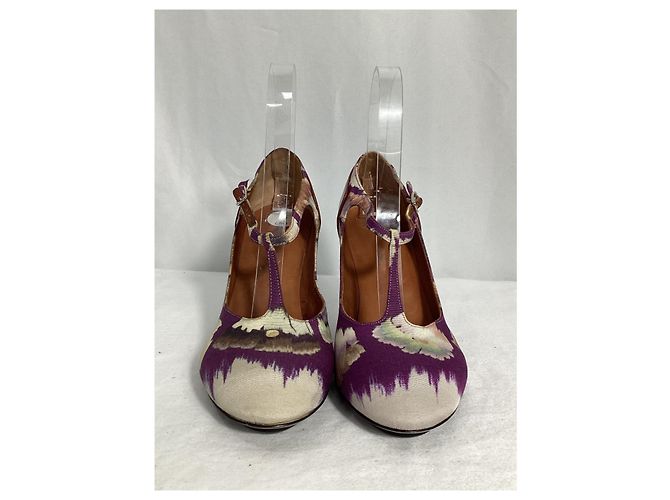 Décolleté con stampa floreale Dries Van Noten in cotone viola - vista 8